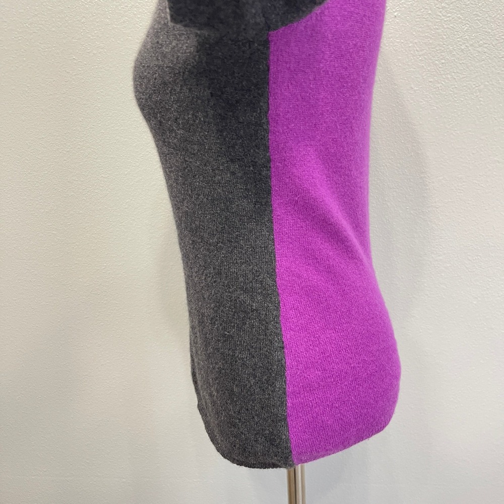 Lord & Taylor Crewneck Sweater Small Gray Purple 100% Cashmere Long Sleeve - Picture 3 of 8